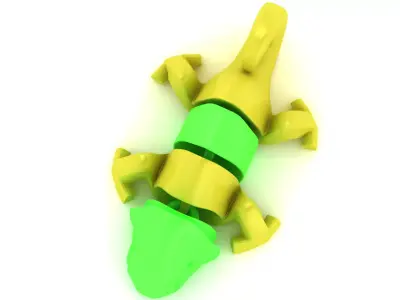 Futuristic Green and Yellow Creature 3D print model