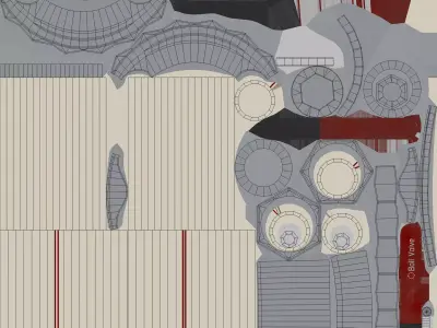 Red Grip Pipe valve 3D model