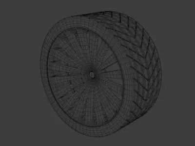 Car Wheel 3D model V3