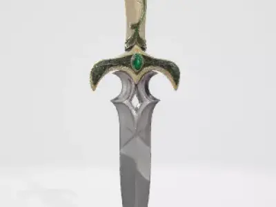 Fancy Dagger 3D Model Elegant Weapon Asset 3D model