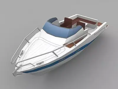 motor boat Low-poly 3D model get