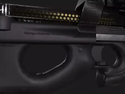 P90 Submachine Gun Low-poly 3D model purchase