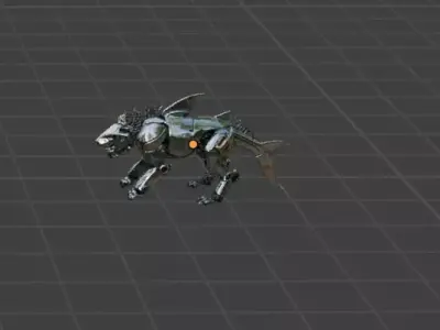 Hybrid Mech Predator  Shark Lion Sci-Fi Creature 3D model