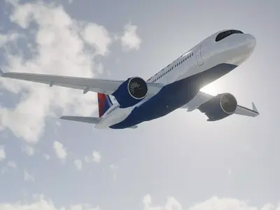 A-320 Airbus low polygonal airplane model Low-poly 3D model