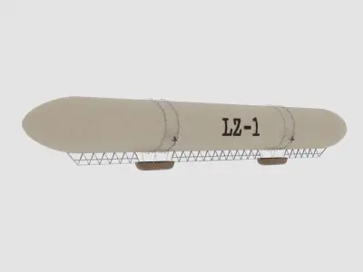 LZ-1 Airship Replica Low-poly 3D model