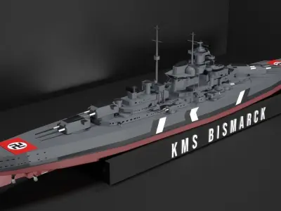 KMS BISMARCK Low-poly 3D model