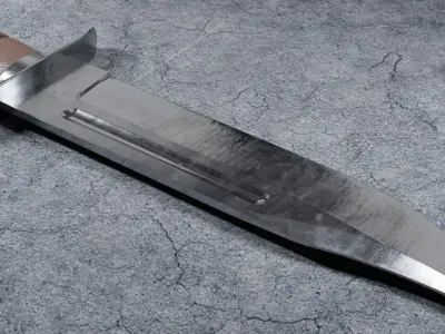 Damascus Kabar Knife Low-poly 3D model
