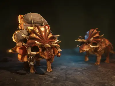 Merchant lizard Low-poly 3D model