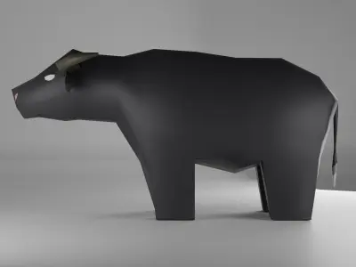 Animal - Thai Buffalo - Low Polygon - for newbie - EZ use Low-poly 3D model