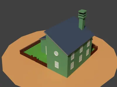 Low Poly Farm House 2 Low-poly 3D model