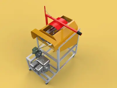 COCONUT DEHUSKER PEELING MACHINE PEELER TOOL REMOVAL SKIN FRUIT 3D model
