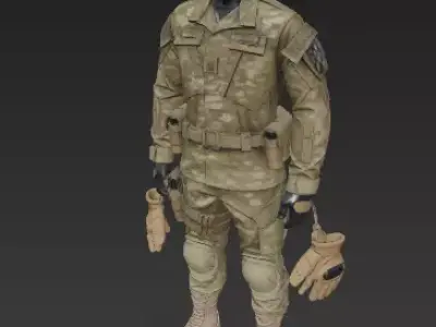 Military Combat Uniform - Tactical BDU with Field-Ready Details 3D model