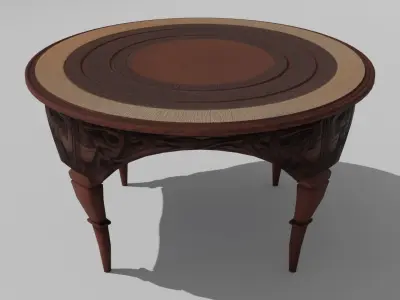 Antique Table 02 Low-poly 3D model