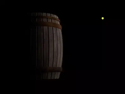 barrel Low-poly 3D model 8