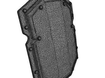 SciFi BattleDamaged Shield Low-poly 3D model