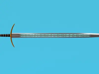 Runic Epic Bastard Sword Low-poly 3D model