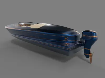 Motorboat 3D model 6