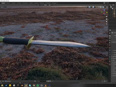 Pirate Knife Textured 3D model