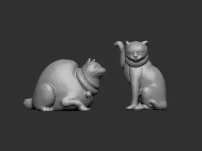 The UKIYOE Cats 3D model