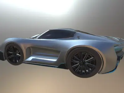 Futuristic Hover Supercar 3D Model High Poly Concept Vehicle 3D model