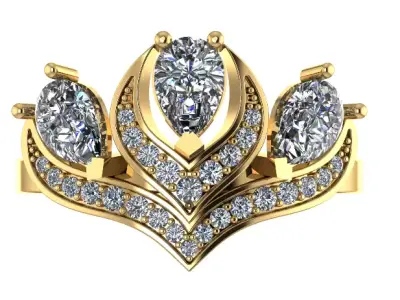Women Diamond Ring 3D print model