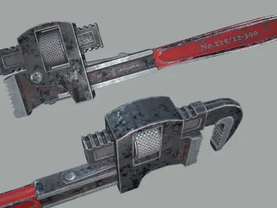 Pipe Wrench Low-poly 3D model shop