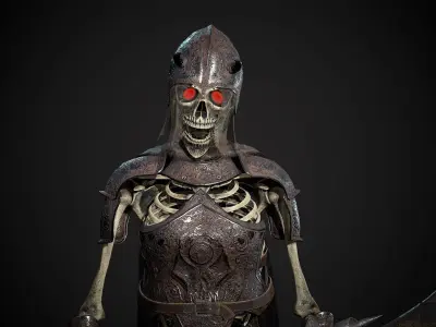 Skeleton Guard Low-poly 3D model