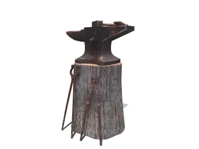 Old Rusty Anvil Set Low-poly PBR Low-poly 3D model