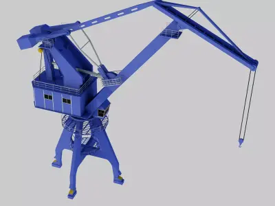 crane machinery   Low-poly 3D model