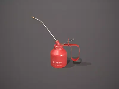 Red Oil Can Low-poly 3D model