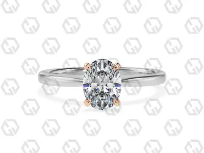 Ring 156 Oval shape with hidden signature diamond both side 3D print model