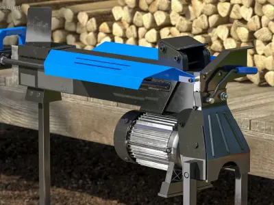 Electric Log Splitter with Stand 3D model