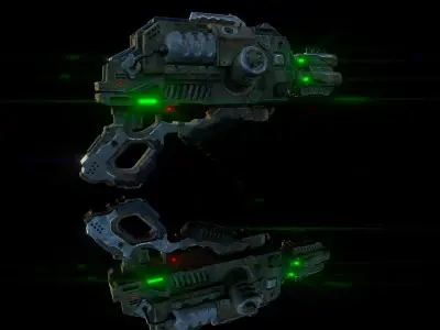 AlienGun spaceship Low-poly 3D model