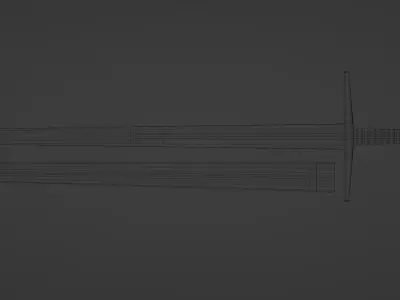 Longsword and Scabbard - 5 Color Variants Low-poly 3D model