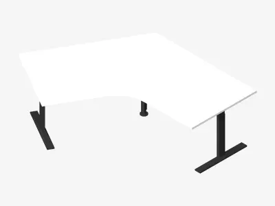 Desk - Single - Officetec - Angular - 120 Deg - Adjustable Low-poly 3D model