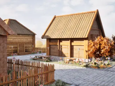 Ancient Village Layout 3D model