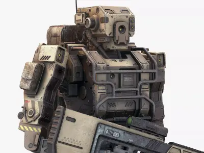 Robot Soldier low poly Low-poly 3D model