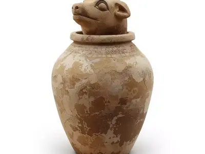 Ancient Egyptian Canopic Jar 3D Prop Analysis 3D model get