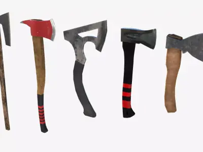 Axe pack 01 Low-poly 3D model