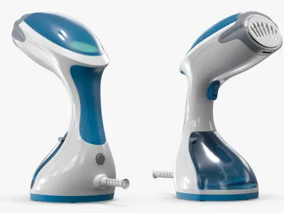 Portable Fabric Steamer with Water Tank Blue 3D model