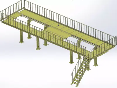 Plataformas Industriais em Perfis Metalicos  Modelos cad 3d  Low-poly 3D model