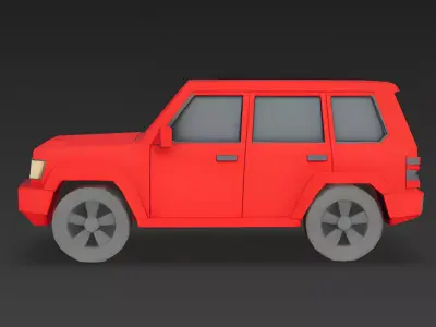 Red Family SUV 3D Model 3D Model Low-poly 3D model purchase