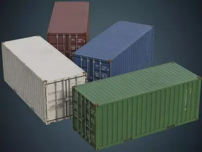 Cargo Container 4B Low-poly 3D model