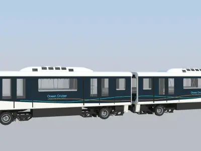Macau Light Rail Ocean Cruiser train 3D model
