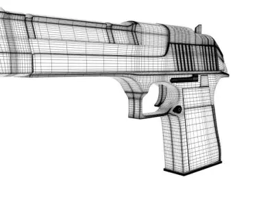 Desert Eagle hand gun Low-poly 3D model