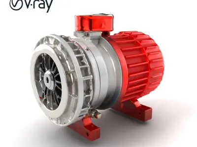 Pneumatic Compressor Module with Radial Blower Design model pack Low-poly 3D model
