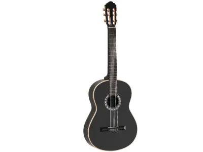 Detailed Black Acoustic Guitar 3D model