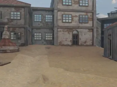 Abandoned Coastal Village 3D model