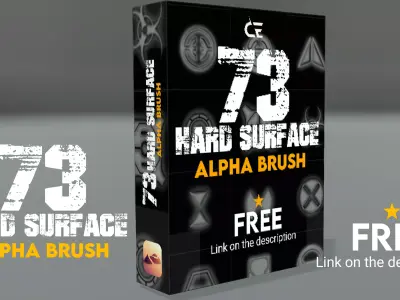 73 Hard Surface Alpha brush  Free 3D model
