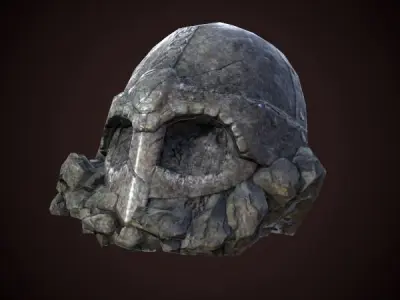Statue helmet  Low-poly 3D model